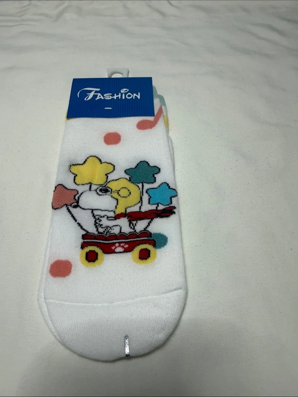 Sets of 12 Kids Snoopy Cartoon Ankle Socks - Pink, White, Blue, Peach